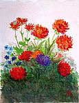 Blumen-Aquarell vom Kunstmaler Hugo Reinhart