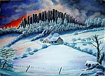 Winter Gemälde vom Kunstmaler Hugo Reinhart  