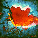 Abstrakte Kunst: Acrylgemälde >Rote Wolke<
